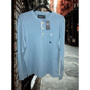 Abercrombie & Fitch Soft A&F Tee Henley Long Sleeve Shirt Men’s Size M–NWT